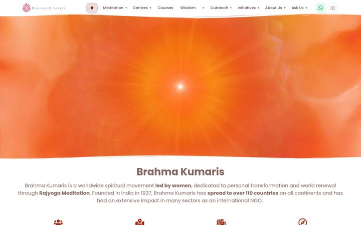 Screenshot of brahmakumaris.com