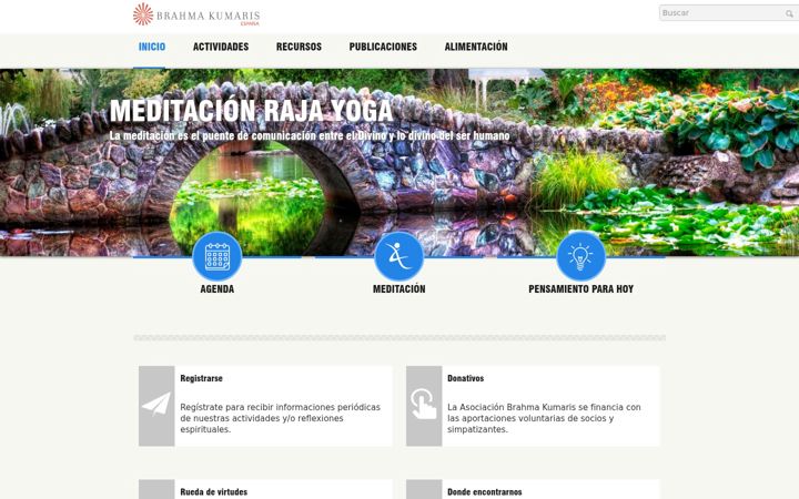 Screenshot stránky brahmakumaris.es