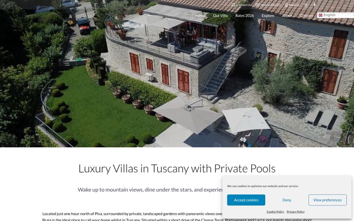 Screenshot of braiavillas.com