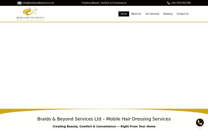 Screenshot of braidsandbeyond.co.uk