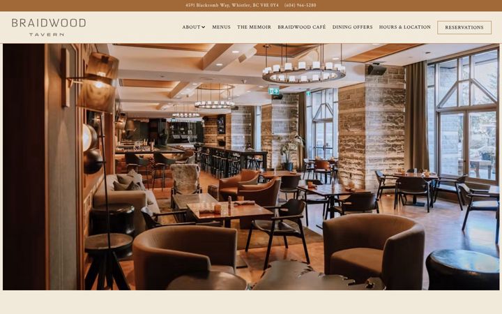 Screenshot of braidwoodtavern.com