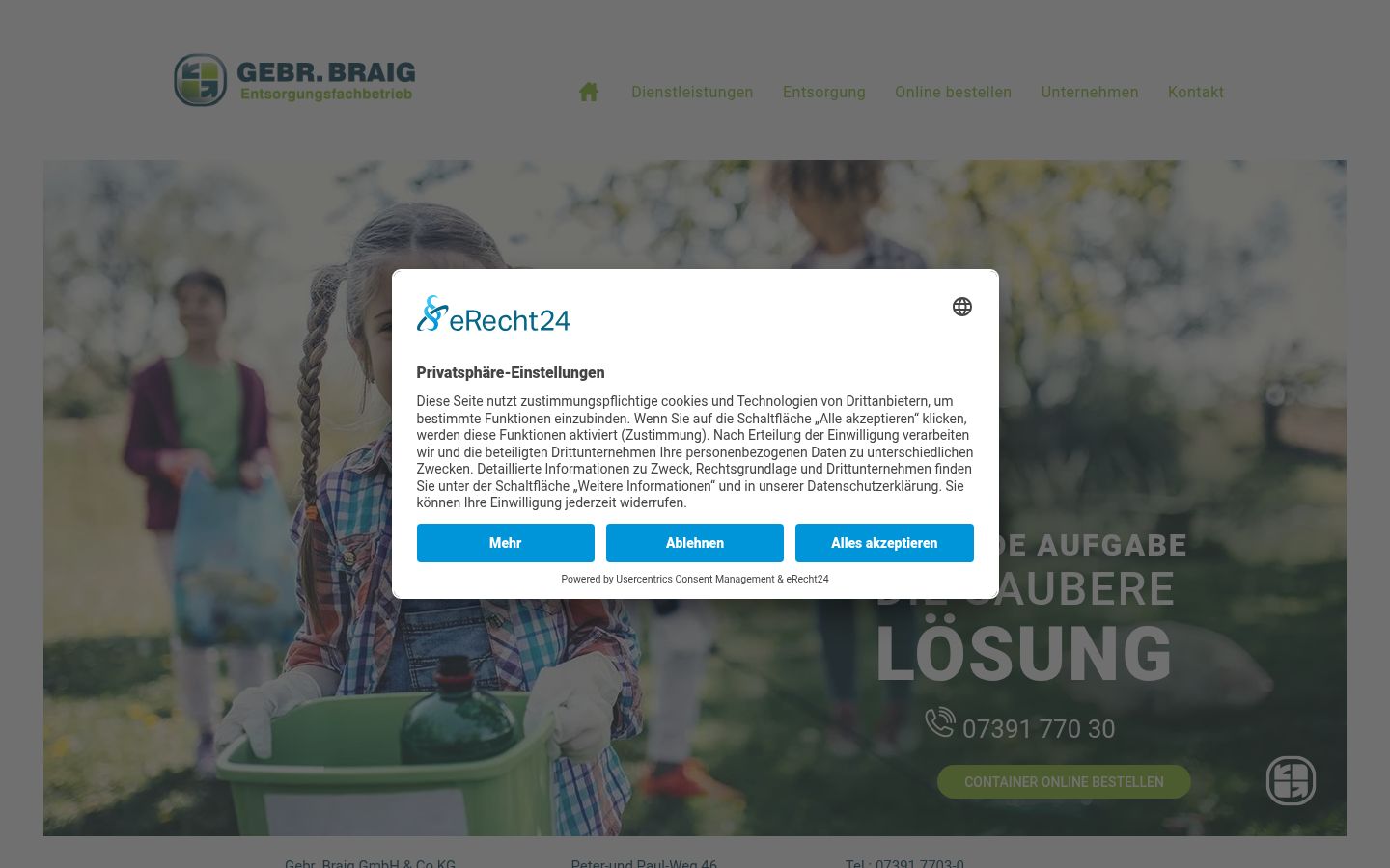 Ekrānuzņēmums ar piekrišanas baneri, kas tika rādīts pirms jebkādas mijiedarbības