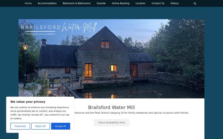 Screenshot of brailsfordwatermill.co.uk