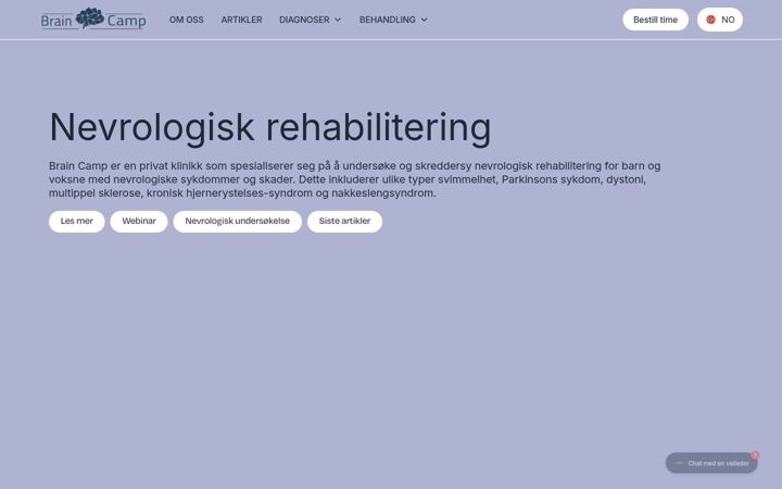 Screenshot of brain-camp.no