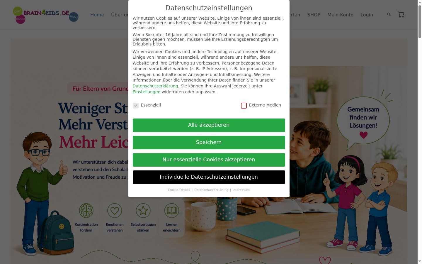 Screenshot of the consent banner shown before any interaction