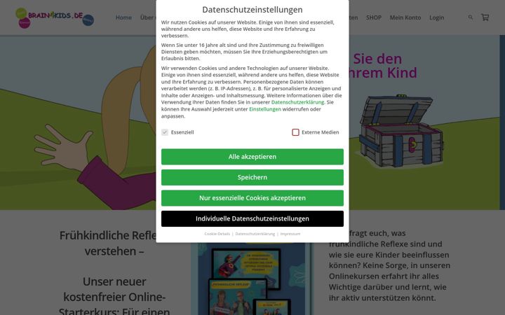 Screenshot of brain4kids.de