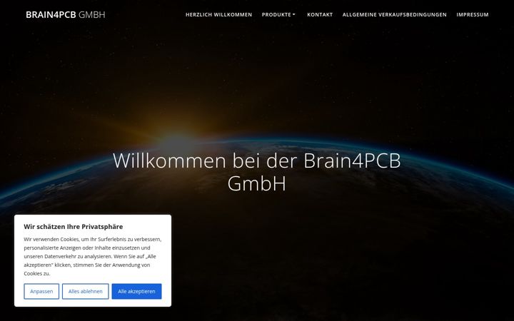 Screenshot of brain4pcb.de