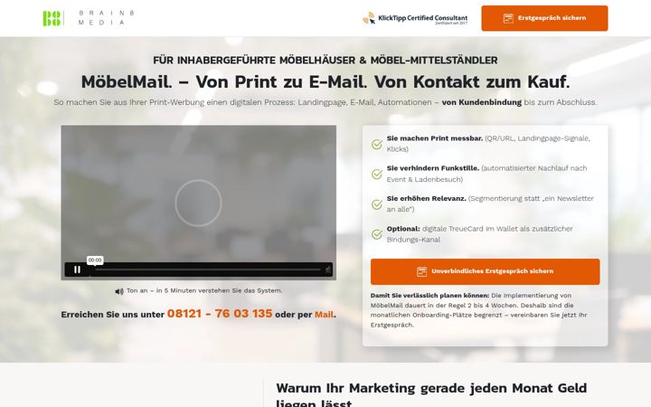Screenshot of brain8.de