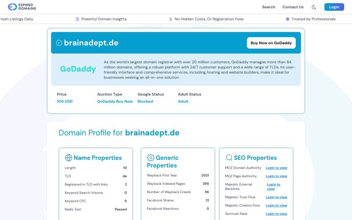 Screenshot ta' brainadept.de
