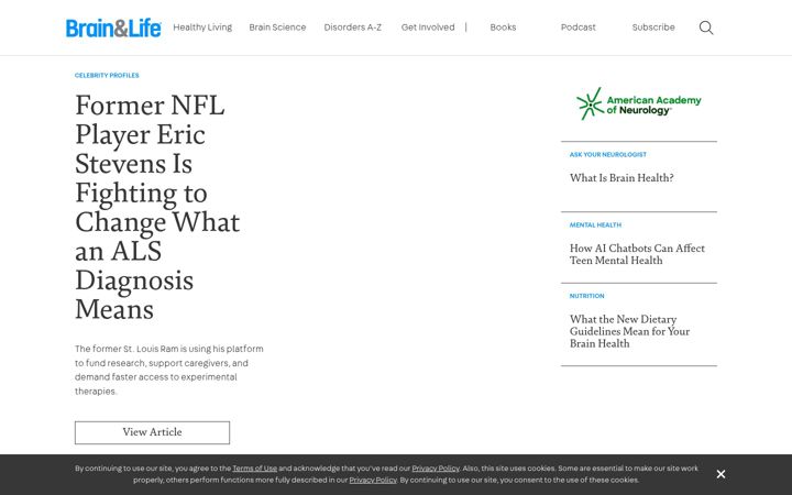 Screenshot of brainandlife.org