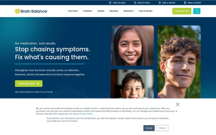 Screenshot of brainbalancecenters.com