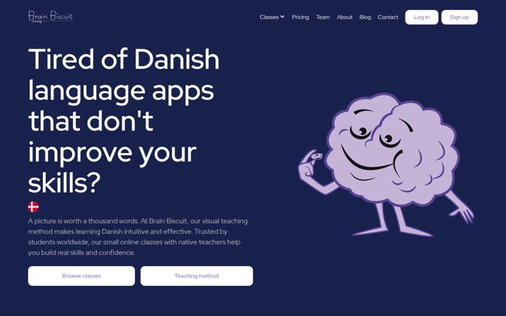 Screenshot of brainbiscuitlearning.com