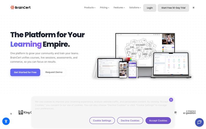 Screenshot of braincert.com