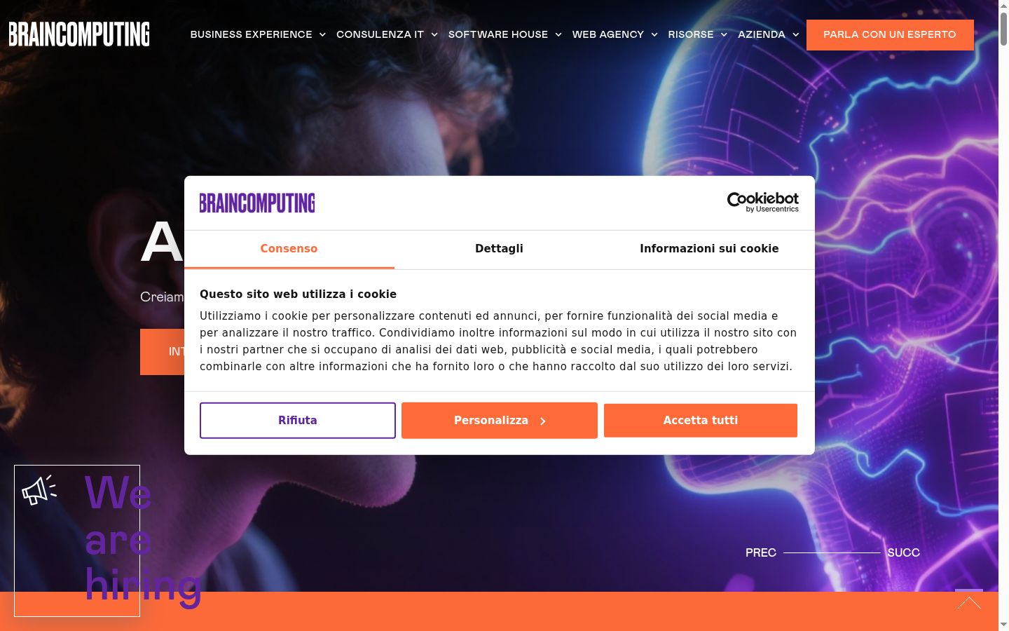 Screenshot of the consent banner shown before any interaction
