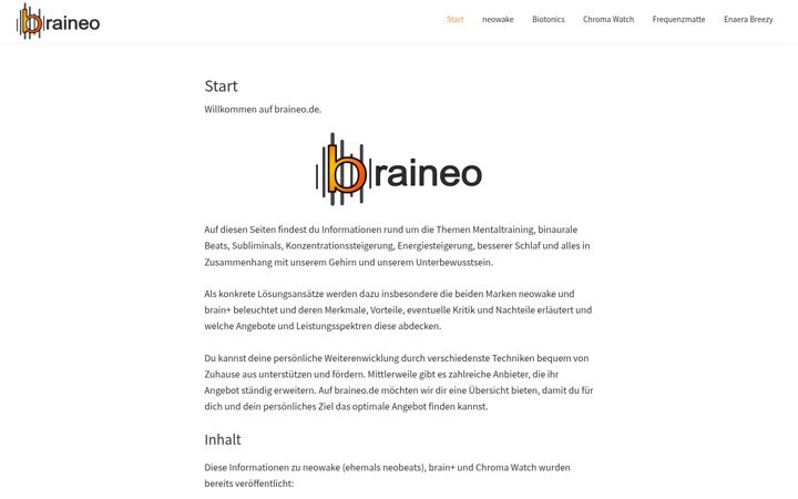 Screenshot ta' braineo.de