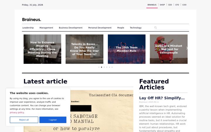 Screenshot of braineus.com
