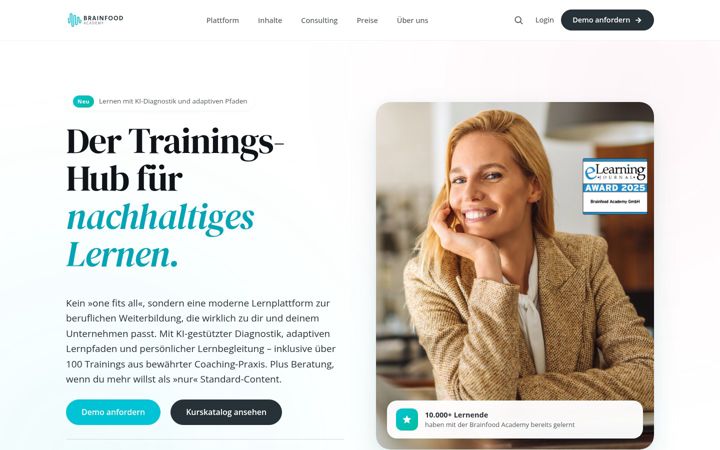 Screenshot of brainfood-academy.com
