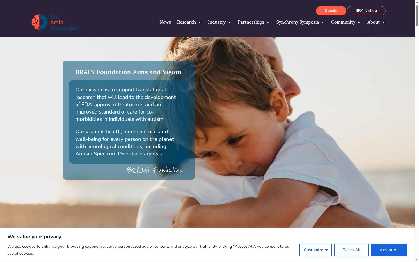 Screenshot del banner di consenso mostrato prima di qualsiasi interazione