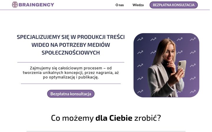 Captură de ecran a braingency.pl
