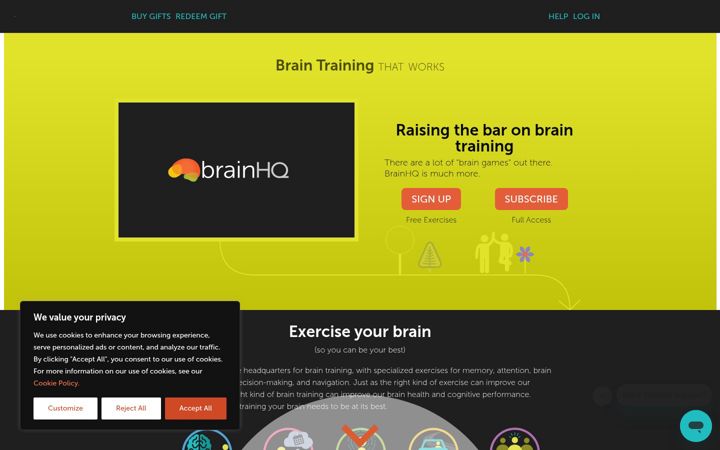 Screenshot of brainhq.app