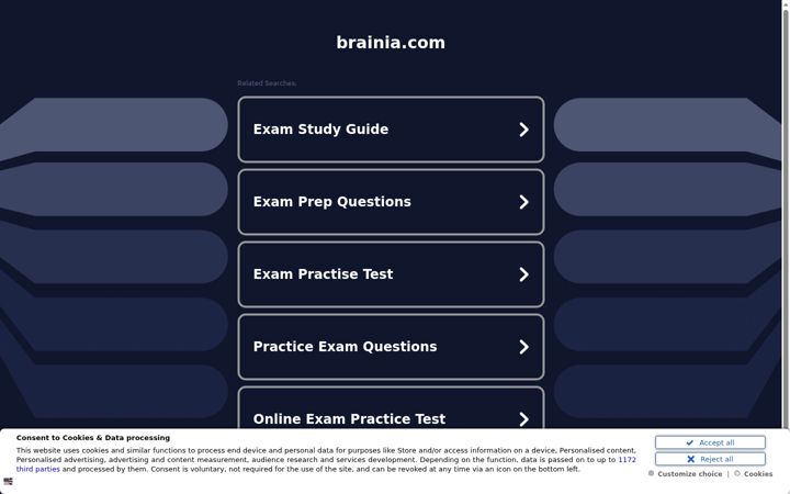 Screenshot of brainia.com