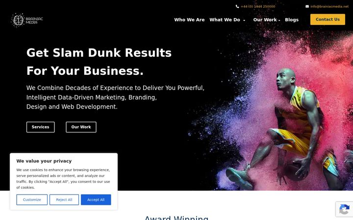 Screenshot of brainiacmedia.net