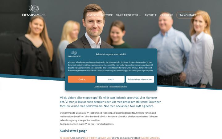 Screenshot of brainiacs.no