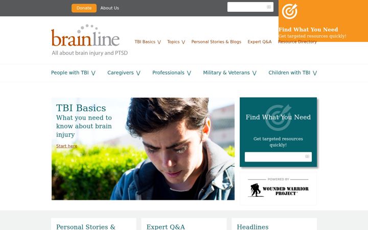 Screenshot of brainline.org