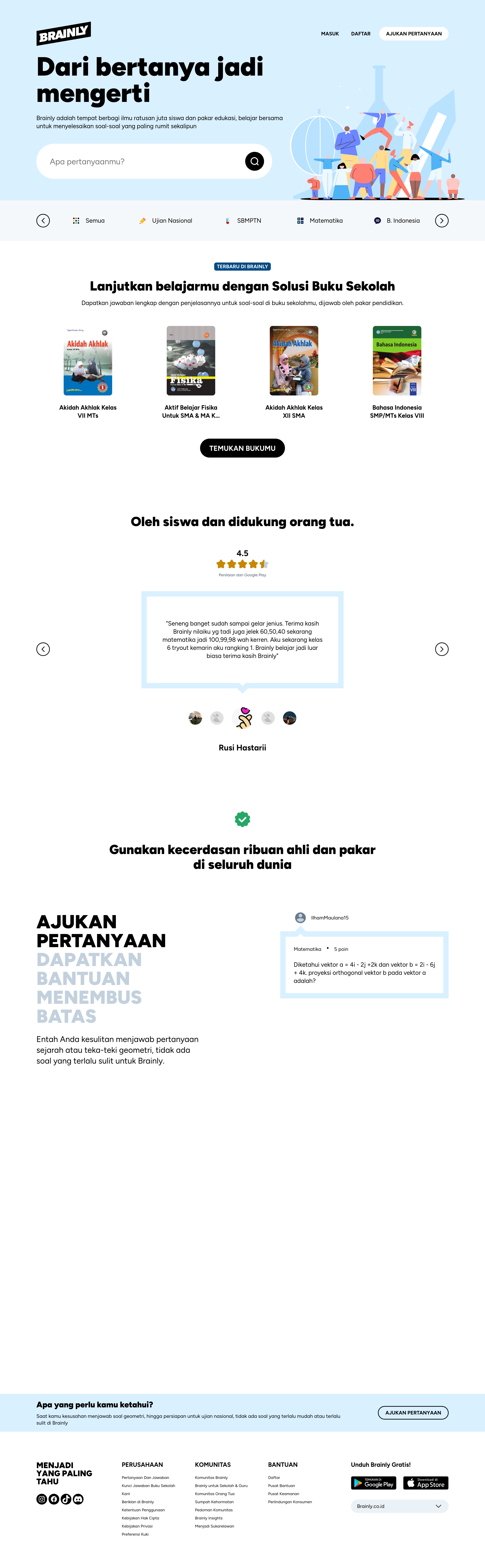 Screenshot of brainly.co.id
