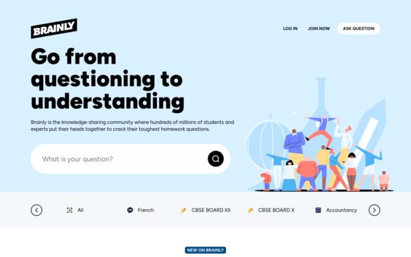 Screenshot of brainly.in