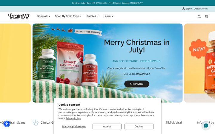 Screenshot of brainmd.com