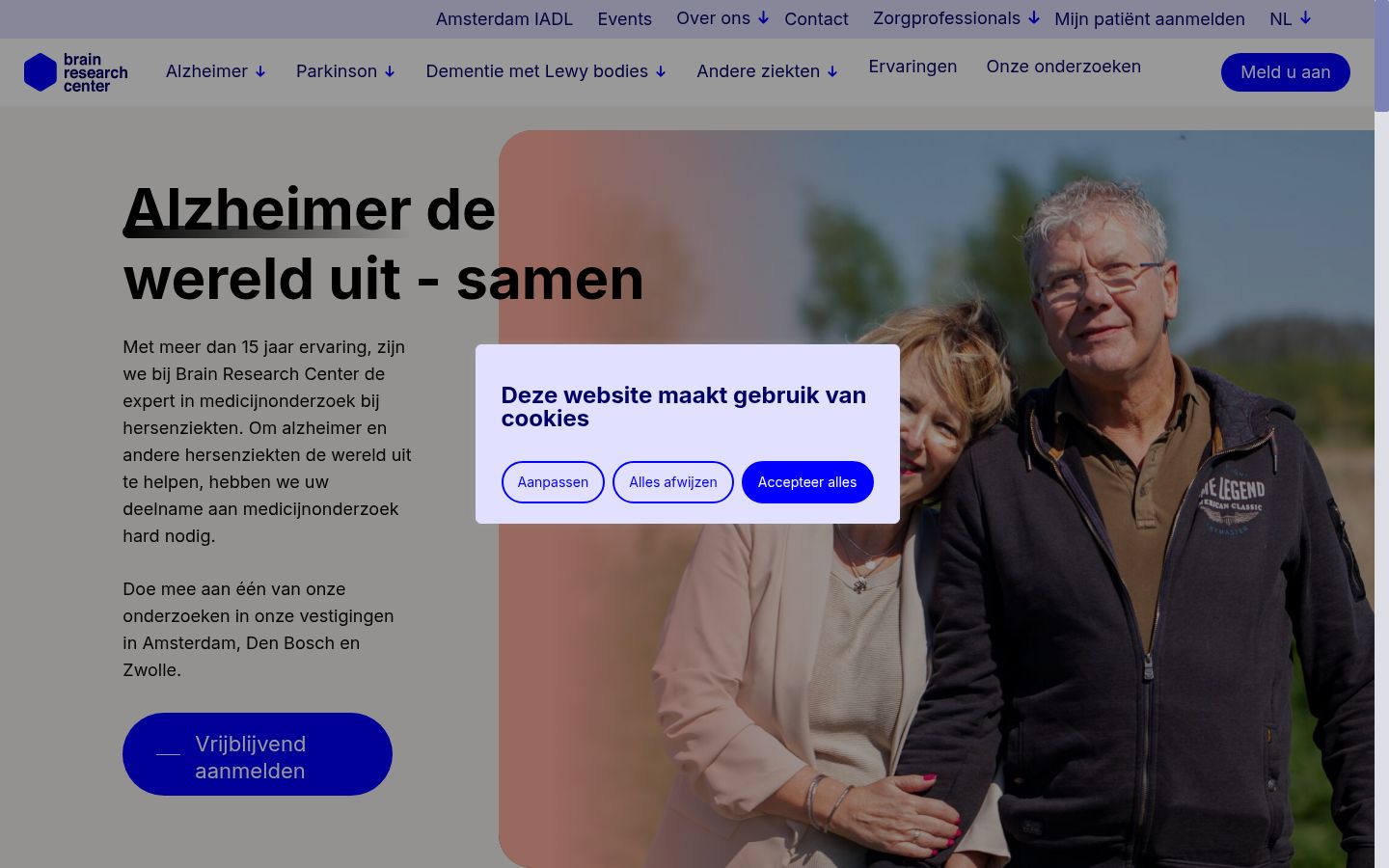 Captura de ecrã do banner de consentimento apresentado antes de qualquer interação