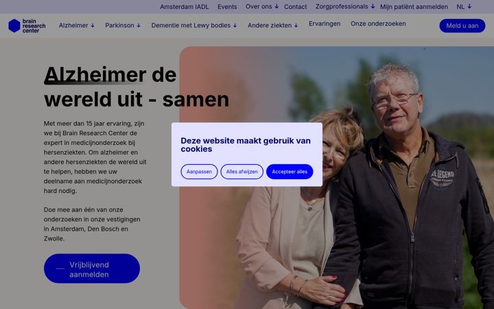Screenshot of brainresearchcenter.nl