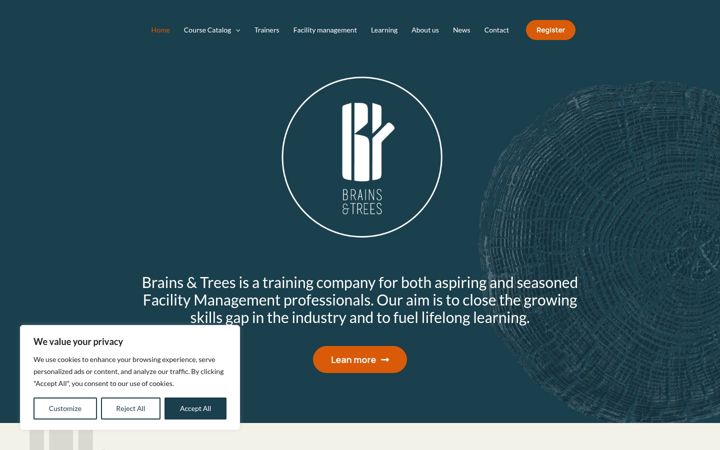 Screenshot of brainsandtrees.com