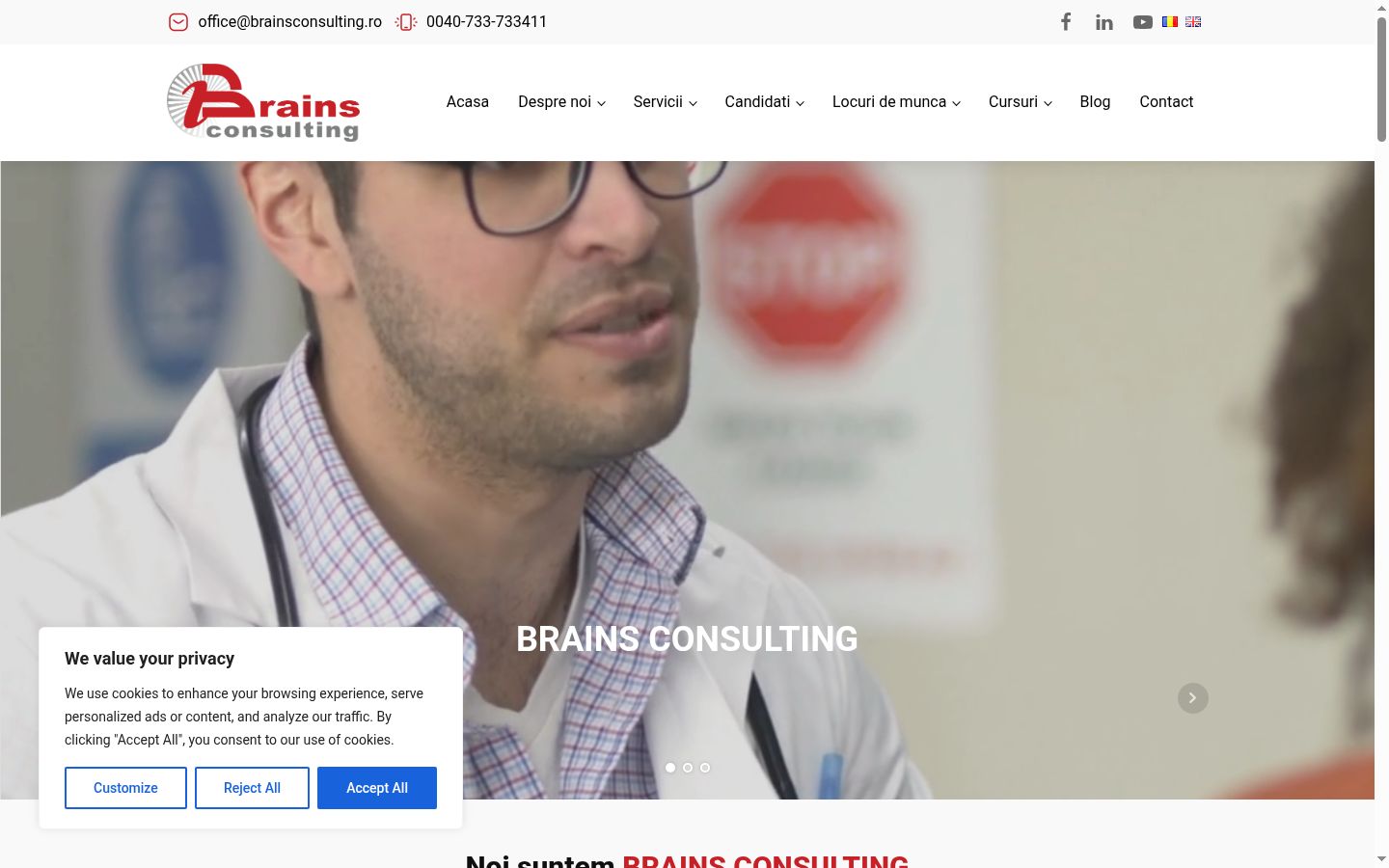 Capture d'écran de la bannière de consentement affichée avant toute interaction