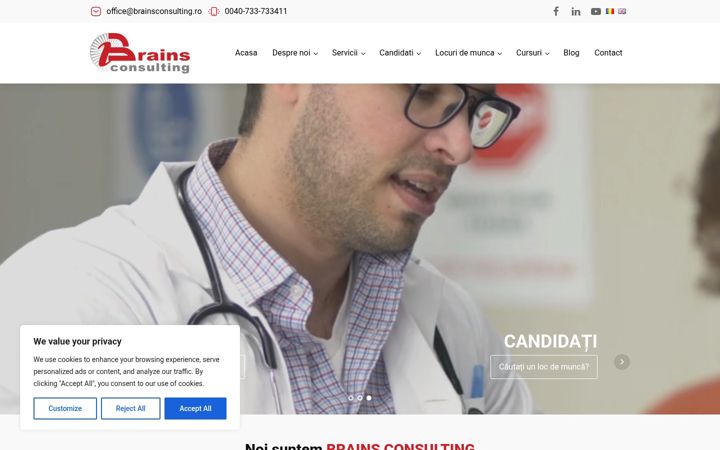 Capture d'écran de brainsconsulting.ro
