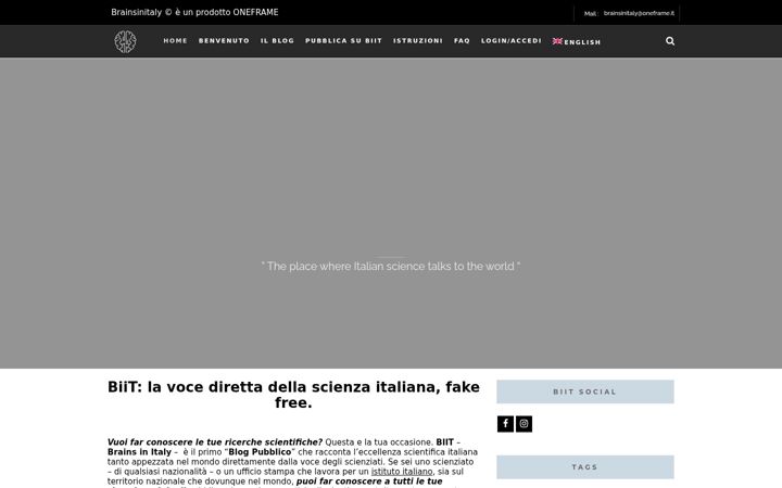 Captura de pantalla de brainsinitaly.org