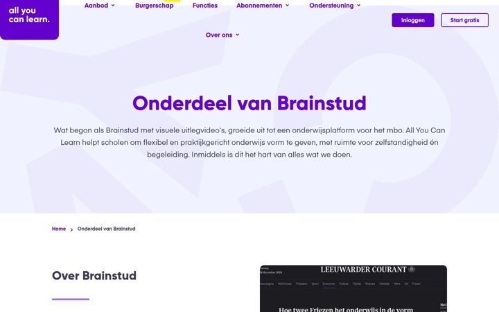Screenshot of brainstud.nl