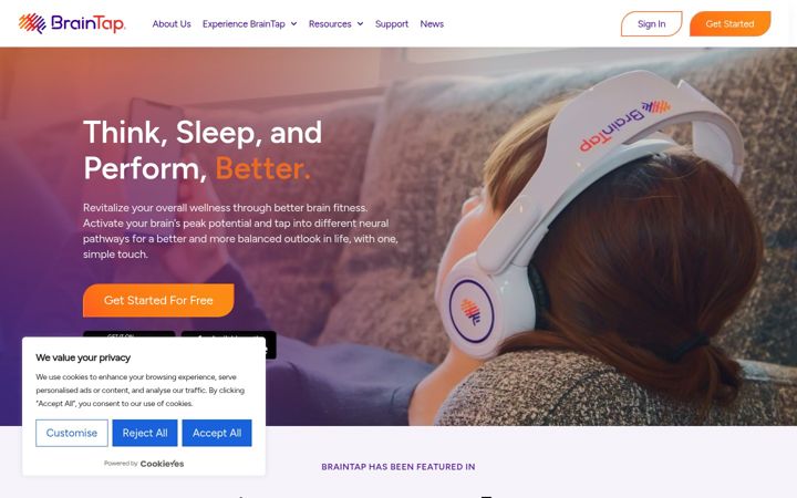 Screenshot of braintap.com
