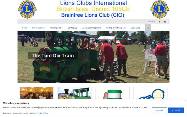 Screenshot of braintreelions.org.uk