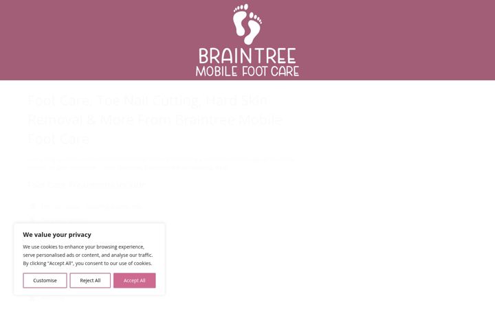 Screenshot of braintreemobilefootcare.co.uk