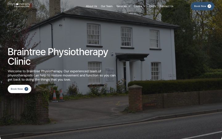 Skjámynd af braintreephysiotherapyclinic.co.uk