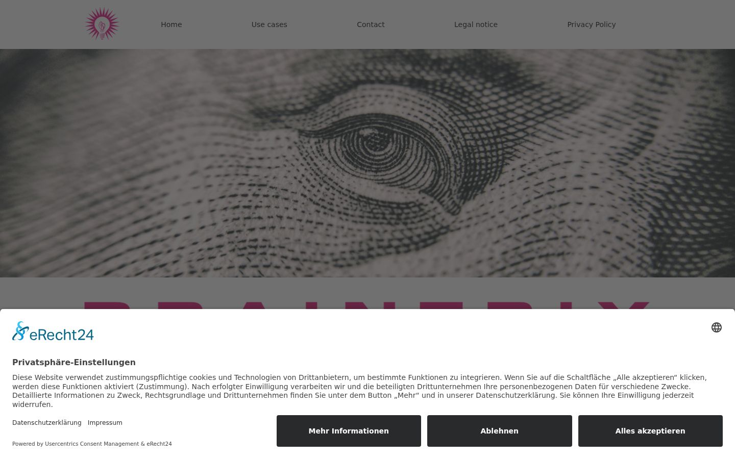 Screenshot of the consent banner shown before any interaction