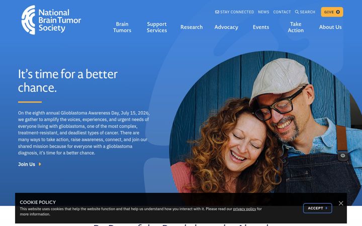 Screenshot of braintumor.org