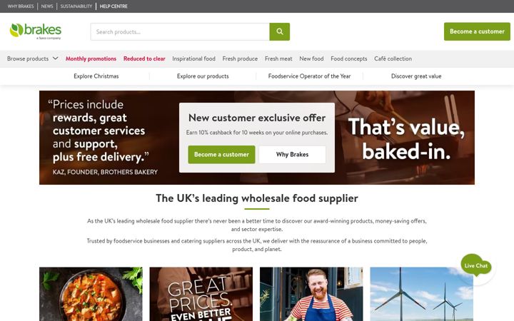 Screenshot ta' brake.co.uk