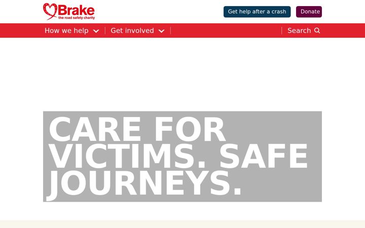 Screenshot of brake.org.uk