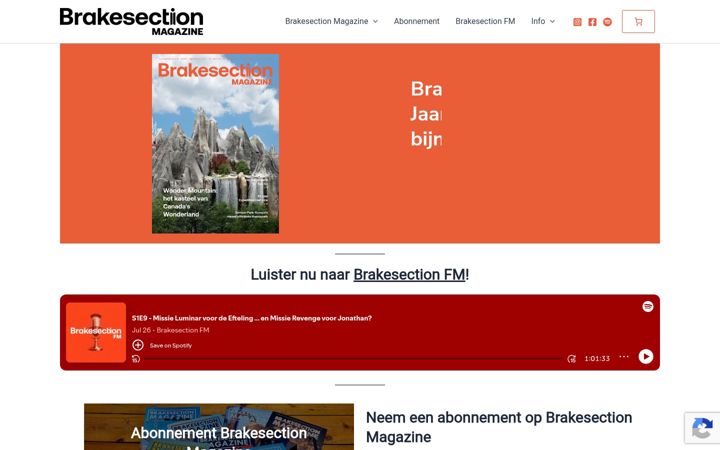 Screenshot stránky brakesection.be