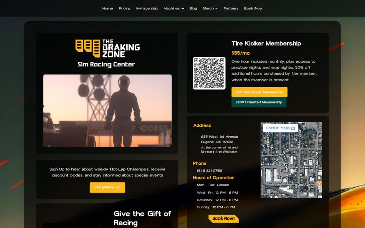 Screenshot of braking.zone