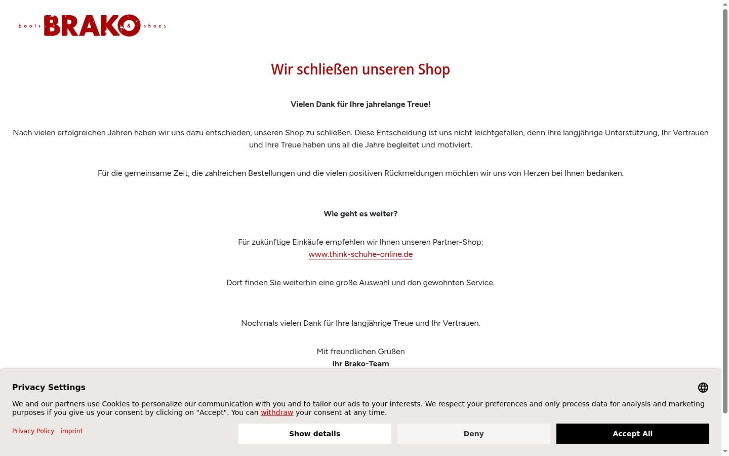 Screenshot del banner di consenso mostrato prima di qualsiasi interazione