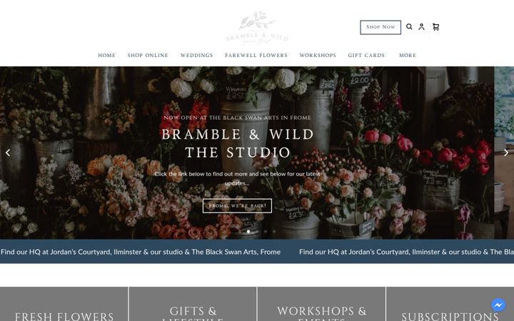 Screenshot of brambleandwild.com